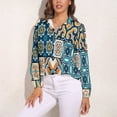 thumbnail image 3 of Traditional Ornate Portuguese Pattern Long Sleeve Blouse Woman Streetwear Casual Shirts Summer Oversize Woman Streetwear Clothing Birthday Present, 3 of 7