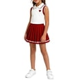 thumbnail image 5 of Amidoa Girls Summer Outfits 2 Piece Short Sleeve Cute Top and Pleated Skirt Kids Clothing Sets Red Size 2-3 Yeas, 5 of 7
