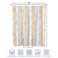 thumbnail image 4 of Split Shower Curtain for Transfer Bench, Orange Grey Fabric Shower Curtains for Bathroom, Pastoral Botanical Branch Aesthetics Tub Sliding Transfer Bench Waterproof Bath Curtains 72"x84", 4 of 9