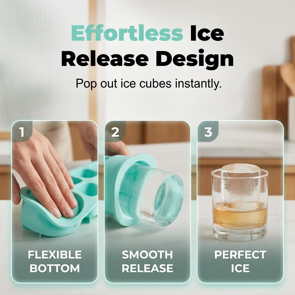 Cylinder Silicone Ice Mold for Stanley 20/30/40 oz Tumbler, Ice Cube Tray with Lid & Bin for Slow Melting, Easy Release Freezer Accessory for Drinks (Gray)