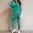 thumbnail image 5 of Zpanxa Sets for Women Clothing Two Piece Solid Crew Neck Long Sleeve Oversized Top and Leggings, 5 of 7