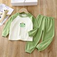 thumbnail image 2 of TOWED22 Little Boys Girls Pajamas Sets Baby Cotton 2 Piece Toddler Fall Winter Clothes Kids Pjs Sleepwear 3 6 9 12 18 24 Months 2 3 4 5 6 7 8 9 Years(Green,3-4 Y), 2 of 4