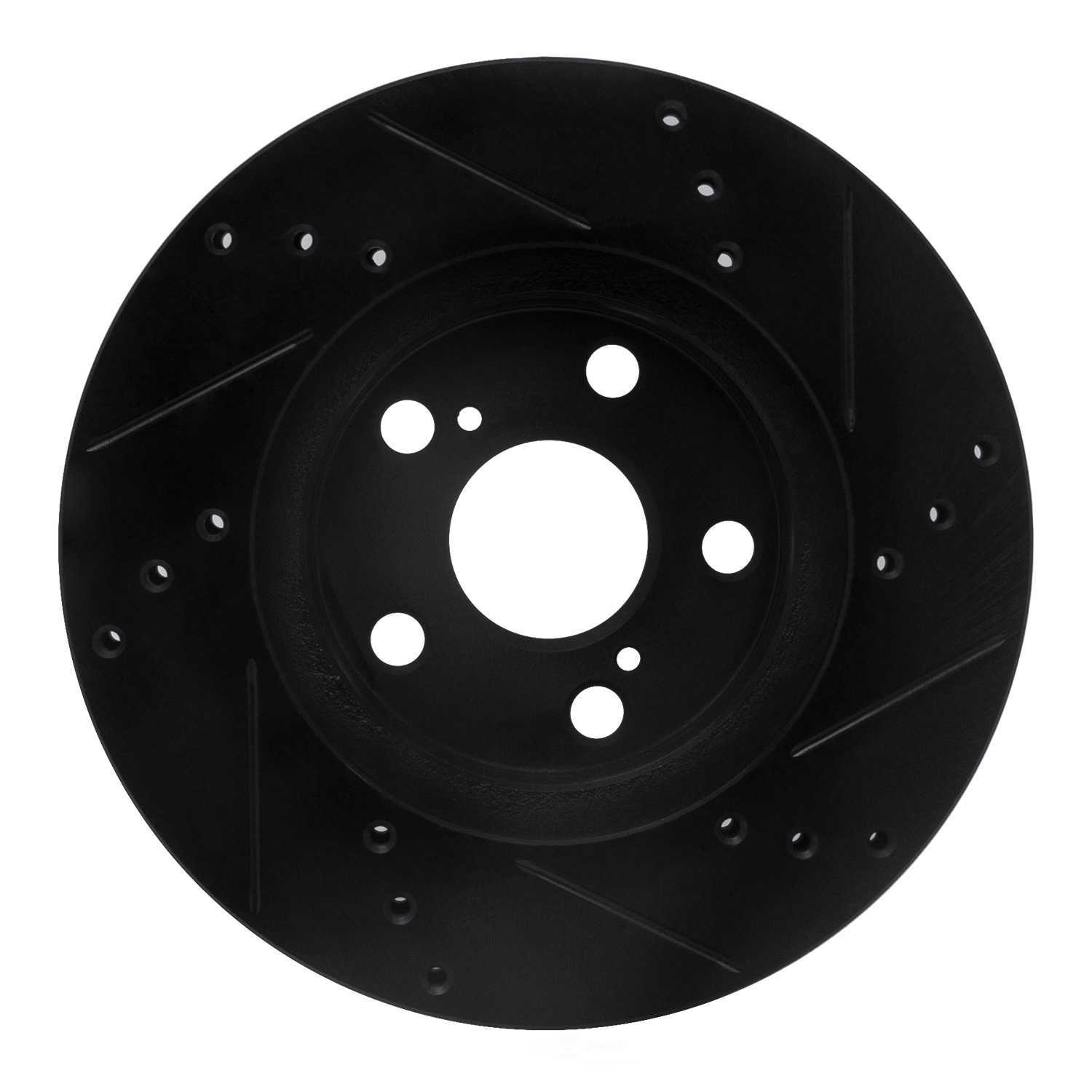 Dynamic Friction Company 633-76087L DFC Brake Rotor - Drilled And Slotted - Black