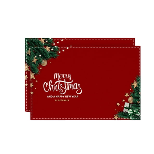 Kitchen Placemat Christmas Red Placemats Xmas Trees And Snowflakes Winter Decor Place Mats Heat Washable Non Slip Table Mat For Kitchen, Kitchen Placemat