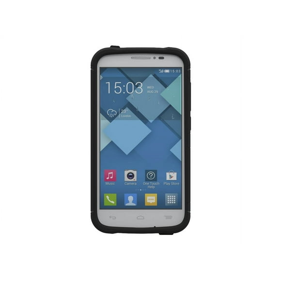 Trident Aegis Series - Back cover for cell phone - TPE, hardened bio-enchanced polycarbonate - black - for Alcatel One Touch POP ICON
