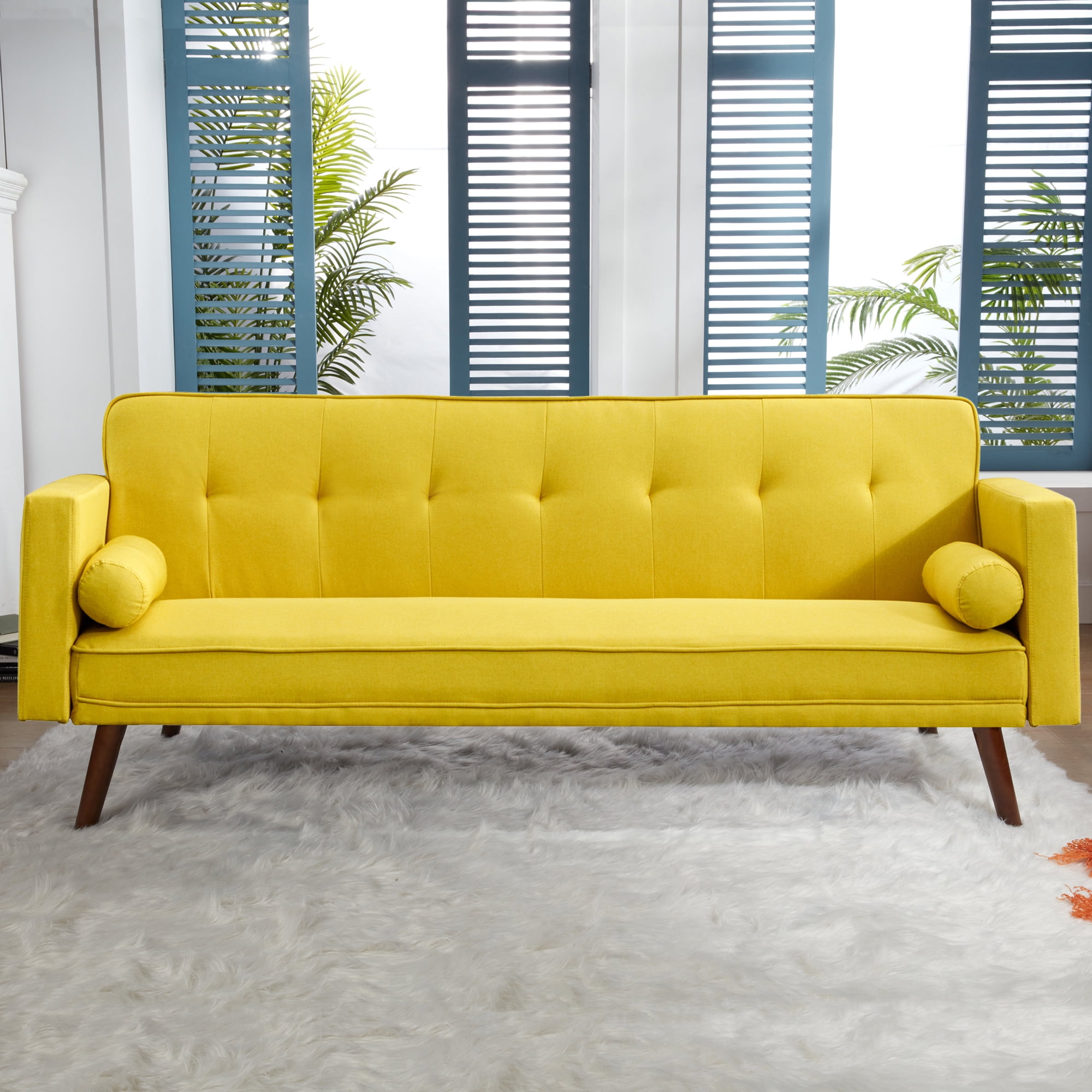 71" Upholstered Folding Futon Sofa Bed Modern Convertible Couch 3