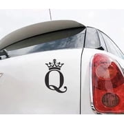 Crown Design Car Stickers, Stylish Queen Alphabet Decals for Custom Vehicle Personalization, Creative DIY Projects, Scrapbooks, and Unique Gift Ideas, Tiara with Q