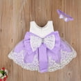 thumbnail image 2 of Musuos 2pcs Newborn Baby Girl Dress Lace Princess Tutu Party Dress + Headband Outfits, 2 of 5