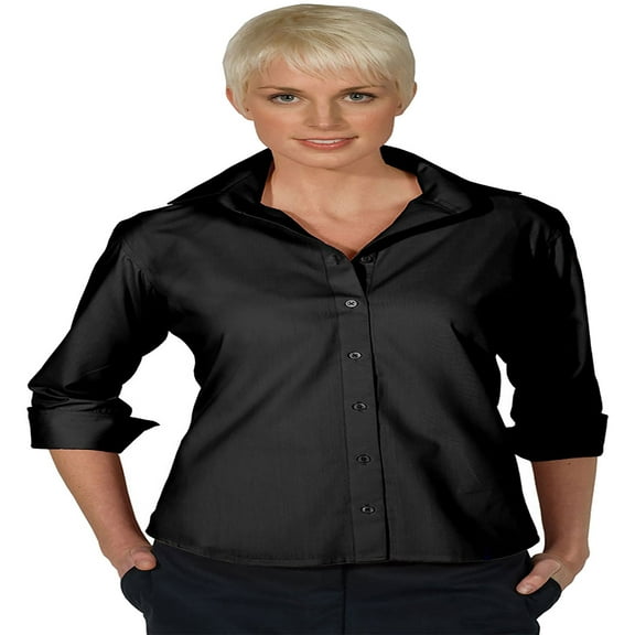 Edwards Garment Women's 3/4 Sleeve Poplin Blouse, Style 5040