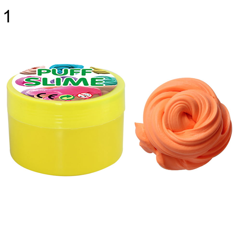 Kids Slime Fluffy Toy Putty Sludge Toy Scented Stress Relief Toy Non-Toxic Mud Puff Glitter Clay for Any Chirld and Adults D 