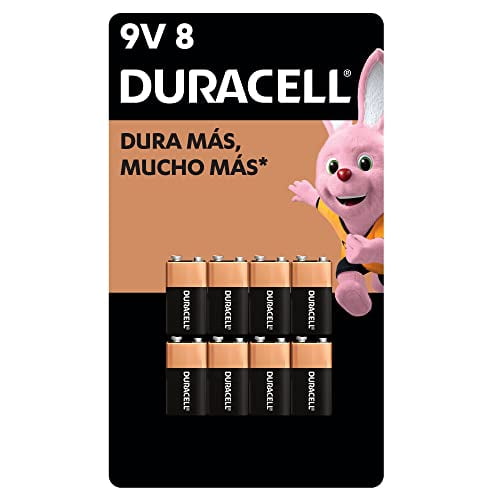 Duracell Pilas 9v Alcalinas, Pila Cuadrada, 8 Pilas Duracell NA