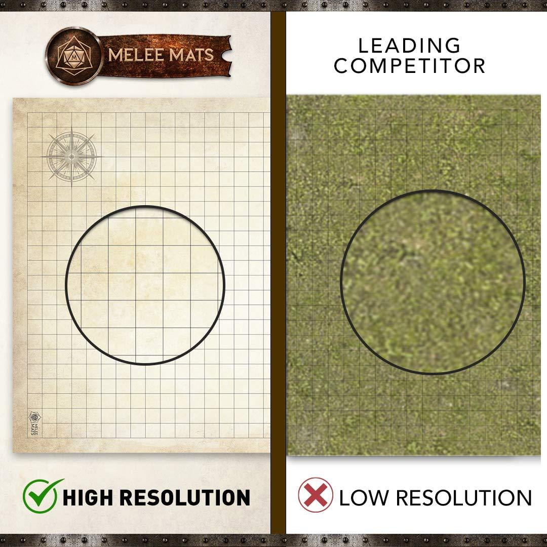 Melee Mats DnD Map Starter Kit  - 35” x 48" Double Sided, Dry Erase Tabletop Board Game