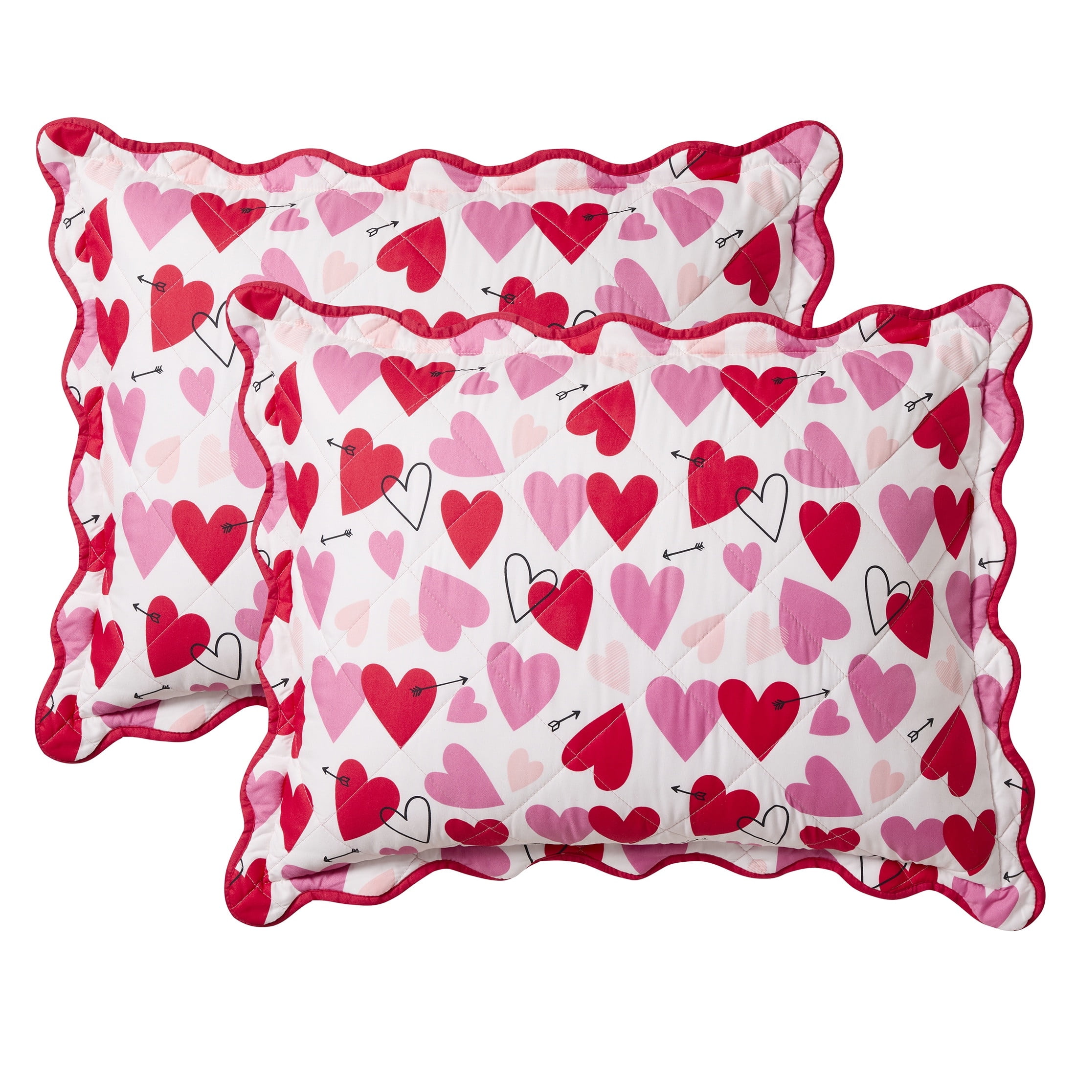Hallmark Love Art 3-Piece Pink/Multicolor Adult Quilt Set, Full/Queen