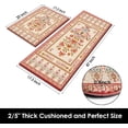 thumbnail image 5 of Anti-Fatigue Kitchen Rug Set of 2 Boho Vintage Floral Red Cushioned Kitchen Floor Mat, Standing Mat Waterproof Non-Slip Kitchen Mats and Rugs PVC Ergonomic Comfort Foam Rug for Kitchen, 5 of 6