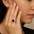 thumbnail image 6 of 7X5MM Lapis 925 Sterling Sterling Silver Rose Plated Solitaire Women Valentines Day Gifts Ring, 6 of 8
