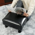 thumbnail image 2 of Modern Small Faux PU Leather Footstool Ottoman Footrest Stool Seat Chair Foot Stool,Black, 2 of 11