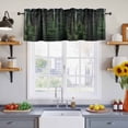 thumbnail image 4 of Green Forest Valances for Windows, Mysterious Primitive Forest Pine Tree Light Filtering Kitchen Curtains, Rod Pocket Window Valance Curtains for Living Room Bedroom, 60" W x 18" L, 2 Panels, 4 of 9