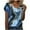 Blue, variant on Jamicy Shirts for Women Summer Wear Womens Short Sleeve V Neck Casual Printed Loose Tops Fashionable Loose Fit Shirts