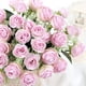 thumbnail image 2 of Injueey Brotes de flores de rosas artificiales para fiesta de boda, ramo de flores falsas para el hogar, decoración Floral Flores artificiales morado claro, 2 of 6