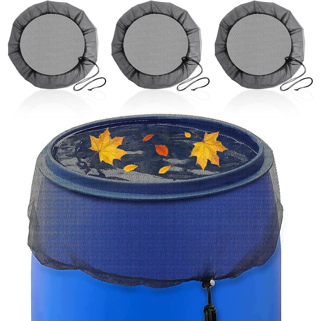 Rain Barrel Mesh Cover, Protective Net with Drawstring Ensuring Clean Water for Outdoor Garden, Water Collection Buckets Cover (Diameter 80 cm)
