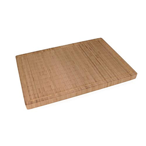 BambooMN Premium End Grain Cutting Board with Juice Grooves - 16.9" x 11.75" x 1" - 3 Pieces