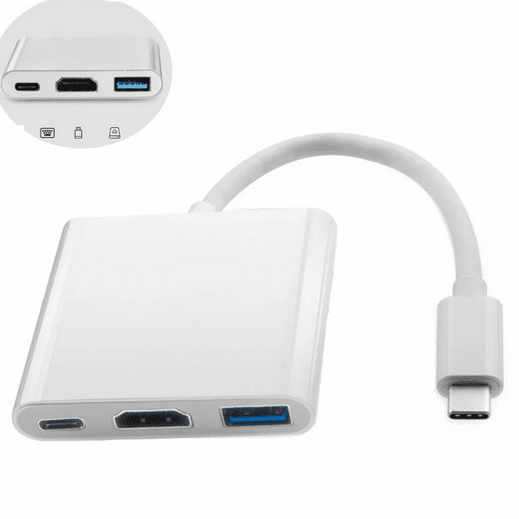 3-in-1 USB C Hub with 100W Type C Power Delivery, USB 3.0 & 4K HDMI-Compatible Adapter Compatible 2021-2016 MacBook Pro 13/15/16, New Mac Air/Surface, More, Stable Driver Certified (CB-C14, Silver)