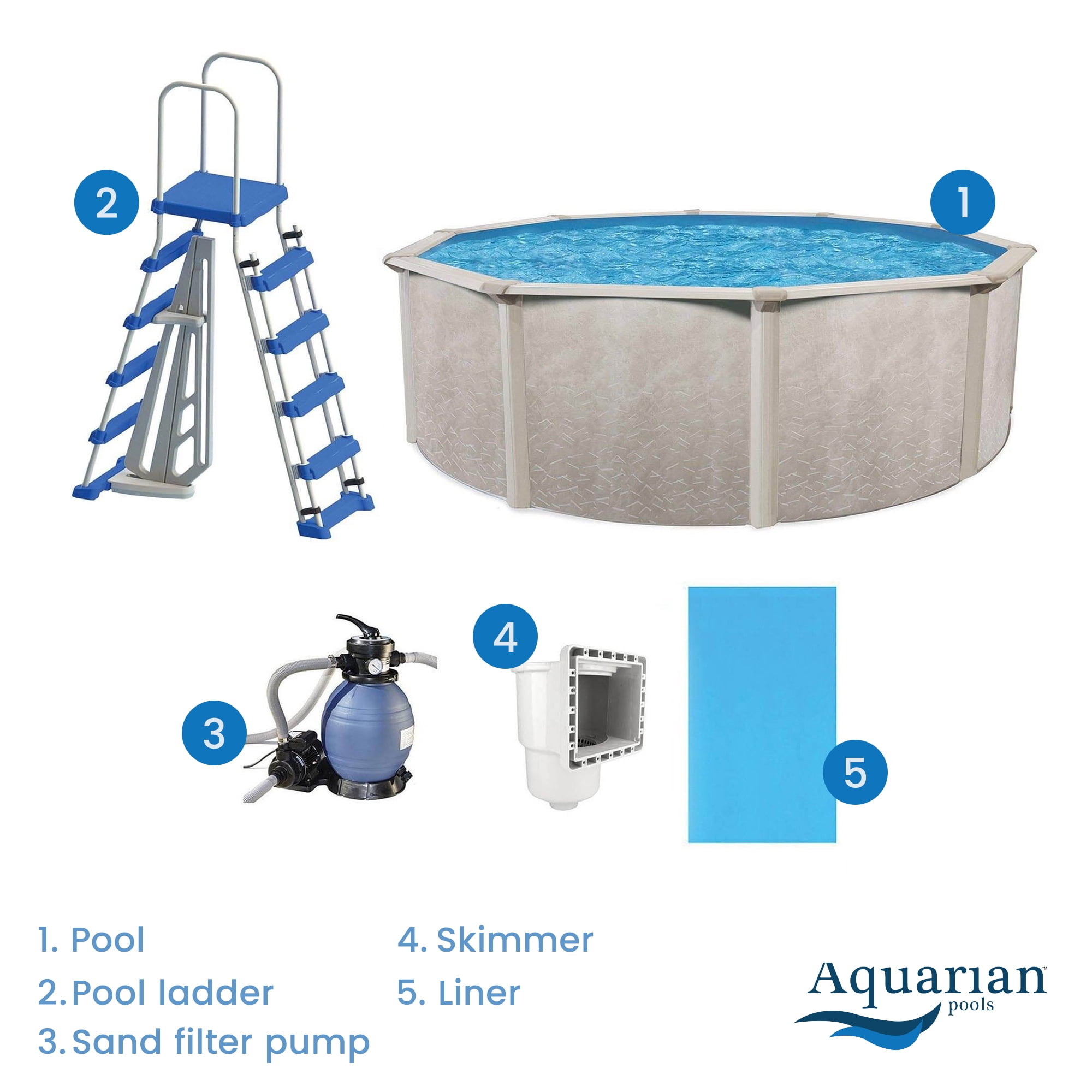 Aquarian Phoenix Steel Outdoor Above Ground Swimming Pool Kit, Gray