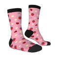 thumbnail image 3 of Uemuo Strawberry and Ladybugs Pattern Women's Crew Socks, Soft Durable Breathable Moisture-Wicking with Odor Control Cotton socks, 3 of 9