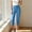 Light Blue, variant on Capri Jeans for Women Skinny High Waisted Pull On Elastic Waist Knit Jeggings Comfy Stretchy Denim Capris Pants Blue XL(XL)