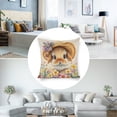 thumbnail image 3 of bunny flowers Linen toss pillowcase Decoration pillowcase Gift preferred 20x20" Cushion cover 4 set Sofa pillowcase Sofa bedroom living room car, 3 of 8