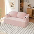 thumbnail image 2 of Homall Cloud Boneless Corduroy Sofa Loveseat Double-seater Couch Lounge Floor Chair for Bedroom,Pink, 2 of 7