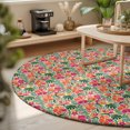 thumbnail image 3 of Round Rugs 6Ft, Tropical Plants Round Area Rug Washable Indoor Throw Carpet, Summer Floral Monstera Leaf Boho Watercolor Soft Non Slip Circle Rug for Office Cabinet Home Decor Aesthetic, 3 of 8