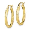 thumbnail image 2 of FB Jewels 10K Yellow Gold & Rhodium Diamond-cut 2.5mm Twisted Hoop Earrings, 2 of 3