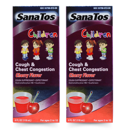 SanaTos Children's Soothing Liquid – Cherry Flavor – 4 fl oz (2-Pack)