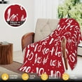 thumbnail image 3 of Christmas Snowflakes Hohoho Throw Blanket Soft Warm Cozy Lightweight Flannel Blanket for Bedding Sofa Travel 50"X60", 3 of 7