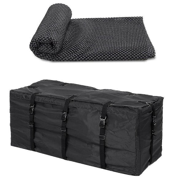 All-Weather Heavy-Duty 420D Oxford Cloth Car Roof Cargo Carrier with Anti-Slip Mat - Waterproof, Tear-Resistant Travel Storage Bag for SUV, Pickup, Truck - Customizable Size, Ideal for Road Trips &