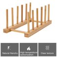 thumbnail image 3 of Pan Storage Rack Bamboo Kitchen Multifunctional Dish Plate Pot Lid Organizer Cutting Board Stand Bookshelf Laptop Tray, 3 of 8
