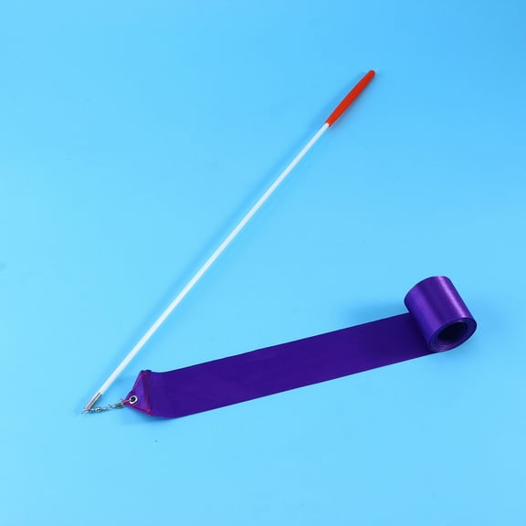 GOOHOCHY 4M Rhythmic Gymnastics Ribbon with Stick Children Dancing Streamers Riband (Purple)