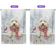 thumbnail image 2 of Playful Goldendoodle Welcomes Winter Snowy Day with Cardinal Bird House Flag 28x40in Double Sided Doodle Dog Lover Gifts Idea Outdoor Decor - 2017, 2 of 5