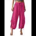 thumbnail image 2 of Pantalones Harén para Mujer, Pantalones de Estar por Casa con Dos Bolsillos Rosa Roja M, 2 of 8