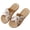 Apricot, variant on Women's Flower Woven Slides, Non-Slip Summer Sandals