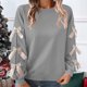 thumbnail image 2 of RKSTN Women's Christmas Sweatshirt Oversized Crewneck Cute Knit Bowknot New Year Holiday Sweatshirts Womens Casual Solid Round Neck Plus Size 3D Bow Trim Loose Comfy Sweatshirt Fall Spring Clothes, 2 of 8
