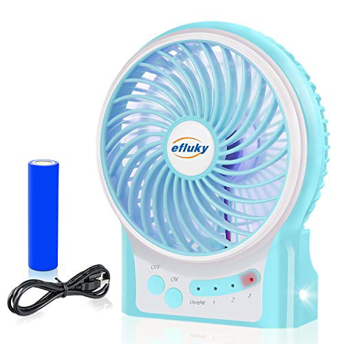 USB 600mA Rechargeable Silent Star Portable Cooling Fan   Blue 