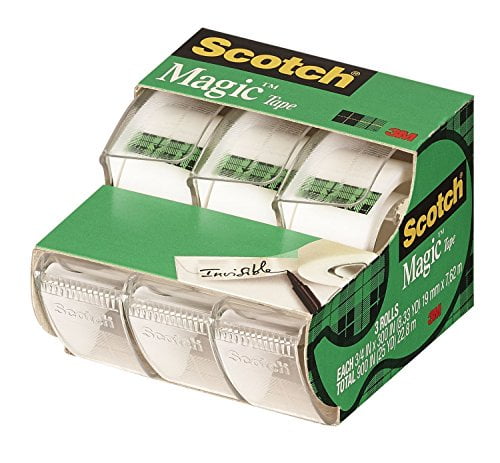 Scotch Magic Tape 5 Rolls - 3/4 X 300 Inches, Matte Finish Invisible Tape For Office, School & Home