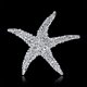 thumbnail image 3 of Broche de estrella de mar con diamantes de imitación de plata, joyería de moda y glamour para mujer, 3 of 4