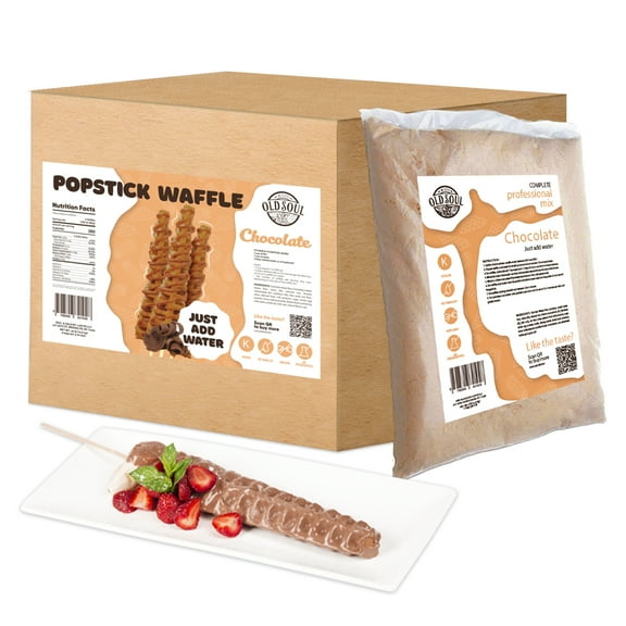 OldSoul Waffle Mix for Waffles on a Stick | Chocolate Flavour | Stick Waffles Dough Mix | Soy & Nut Free | 30 lbs | 672 Waffles