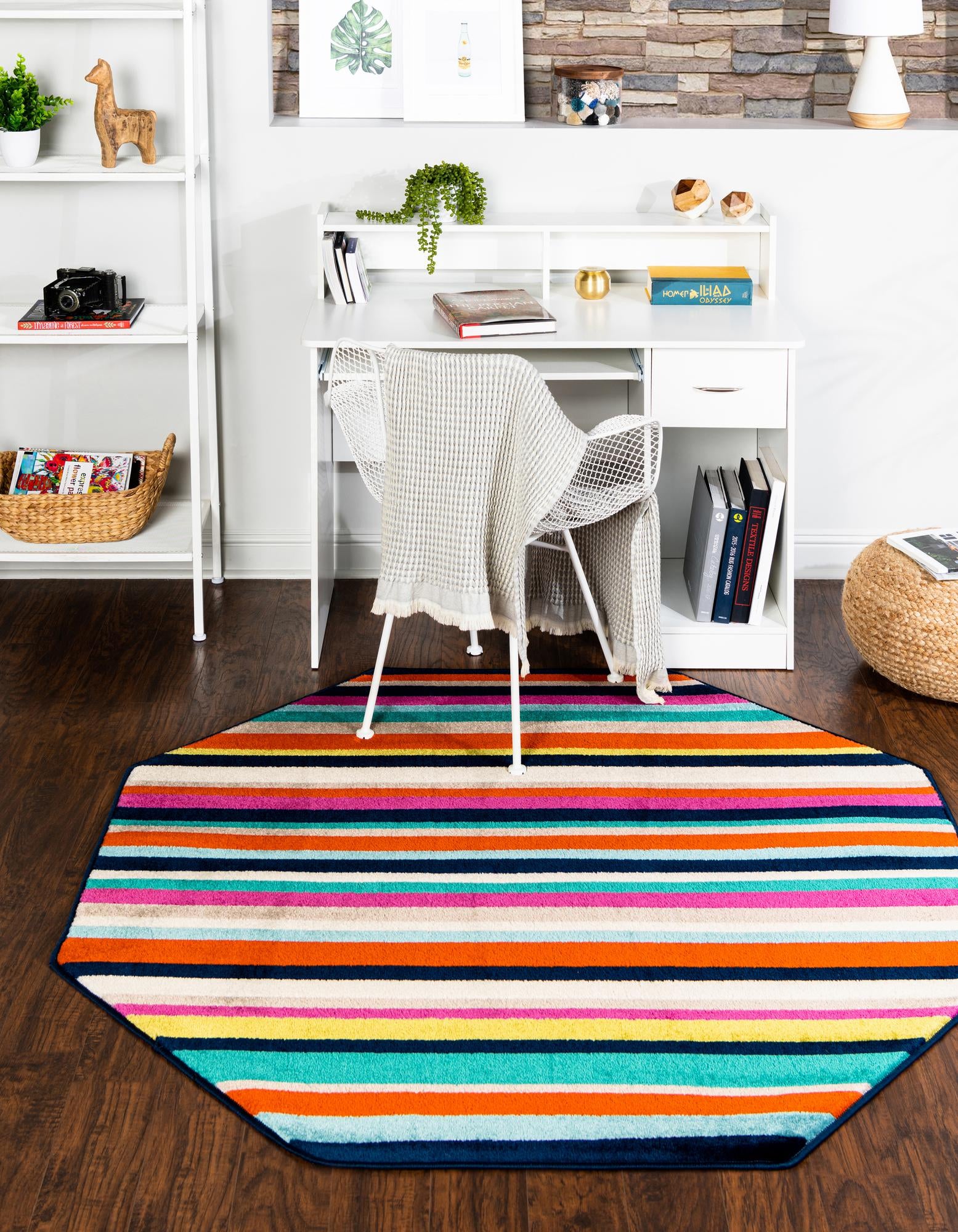 Rugs.com Azalea Collection Rug – 5 Ft Octagon Multi Medium Rug Perfect ...
