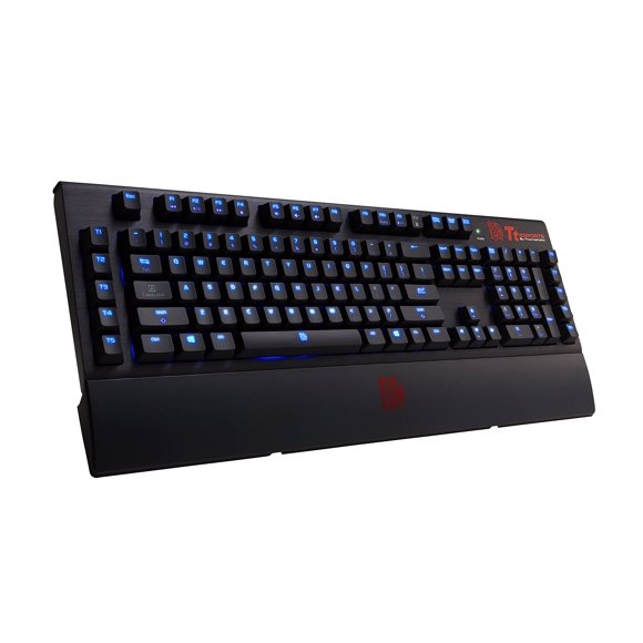 Thermaltake Poseidon de Sport en Aluminium Forgé avec Port USB Intégré et Carte Son, Interrupteurs Marron, Rétroéclairage Bleu, Clavier Mécanique de Jeu KB-BAZ-KBBLUS-04