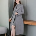 thumbnail image 5 of Skymirror Lapel Long Sleeves Pockets Waist Tight Loose Hem Woolen Coat Women Autumn Winter Buttons Placket Solid Mid-Calf Length Cardigan Coat, 5 of 8