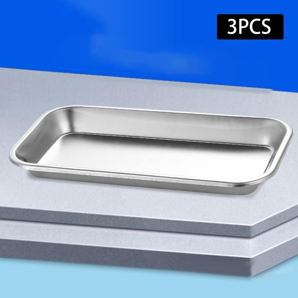Bandeja plana para herramientas de laboratorio, bandeja útil para laboratorio, bandeja para bastoncillos de algodón, acero inoxidable 201 Colco Bandeja Rectangular
